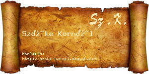 Szőke Kornél névjegykártya