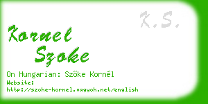 kornel szoke business card