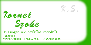 kornel szoke business card